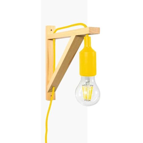 Lampada da parete nordica "YOJO" - Montatura in legno e lampada