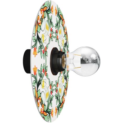 Lampada da parete o soffitto con paralume a effetto maiolica - Waterproof IP44  Con lampadina - Nero