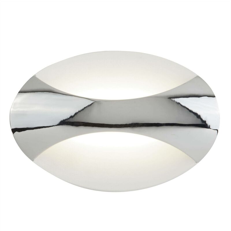 Image of Applique led 1 luce integrata Cromo, Bianco sabbia - Searchlight