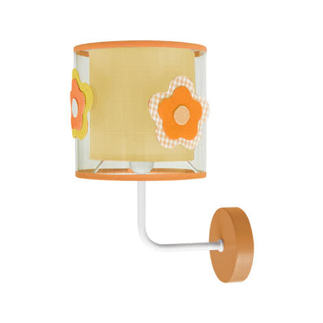 Lampada da parete per bambini Flower Arancione. 1xE14. (28x19cm).