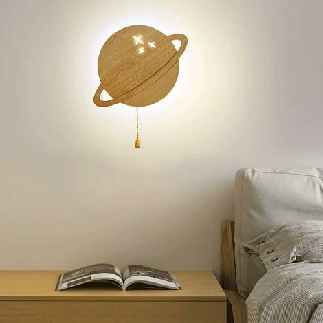 Acquista Lampada da scrivania decorativa in legno originale, lampada da  comodino creativa per camera da letto, telecomando attenuatore, luce  notturna a LED a risparmio energetico