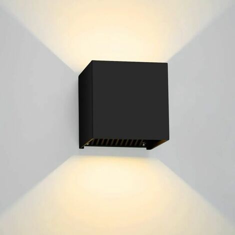 Lampada da parete per esterni a LED impermeabile da 12 W con angolo del fascio regolabile IP65 Lampada da parete a LED per interni ed esterni a luce bianca calda (12 W nero bianco caldo)