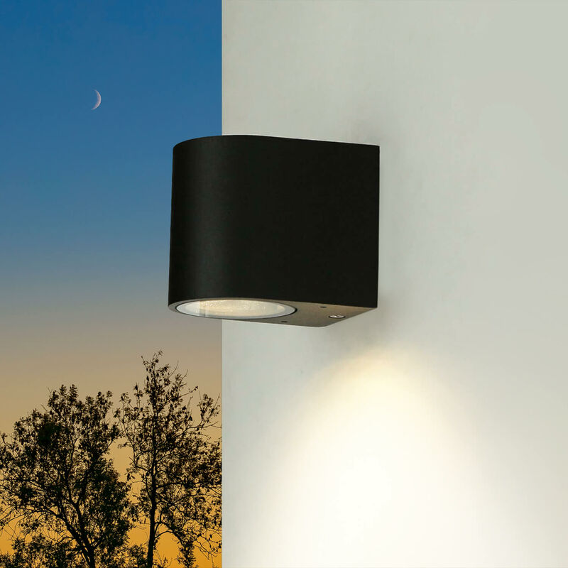 Image of Lampada da parete per esterni AALBORG dal design Downlight ideale per giardino luce verso il basso - Nero
