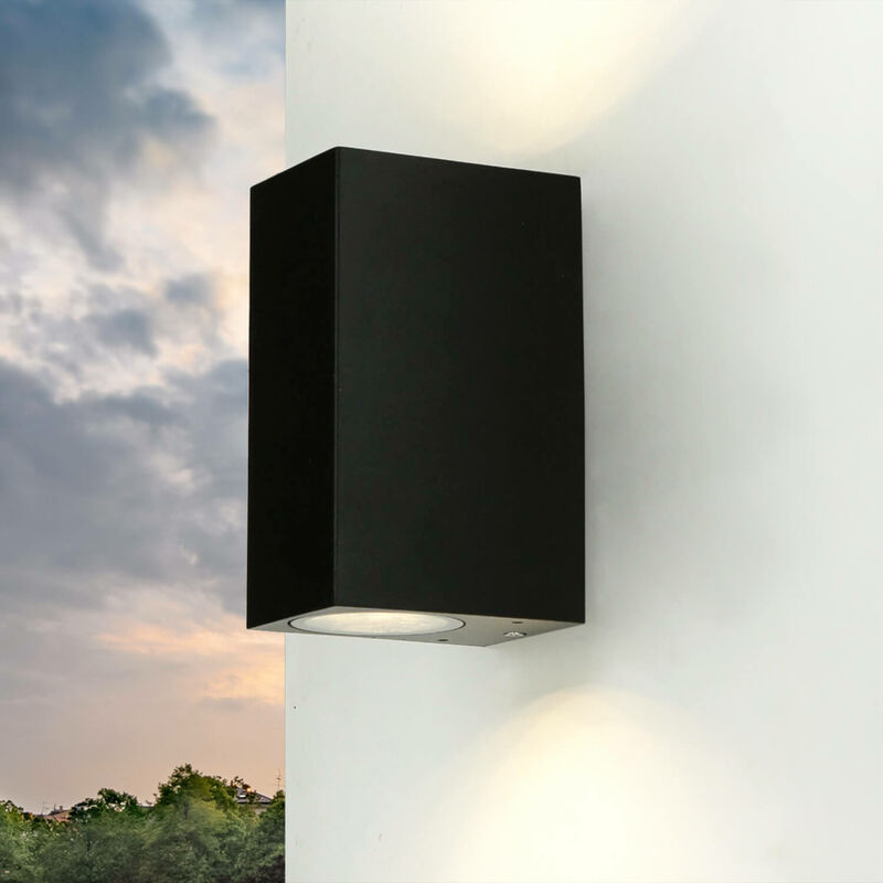 Image of Lampada da parete per esterni AALBORG dal design moderno nero Up Down Applique a muro Spot - Nero