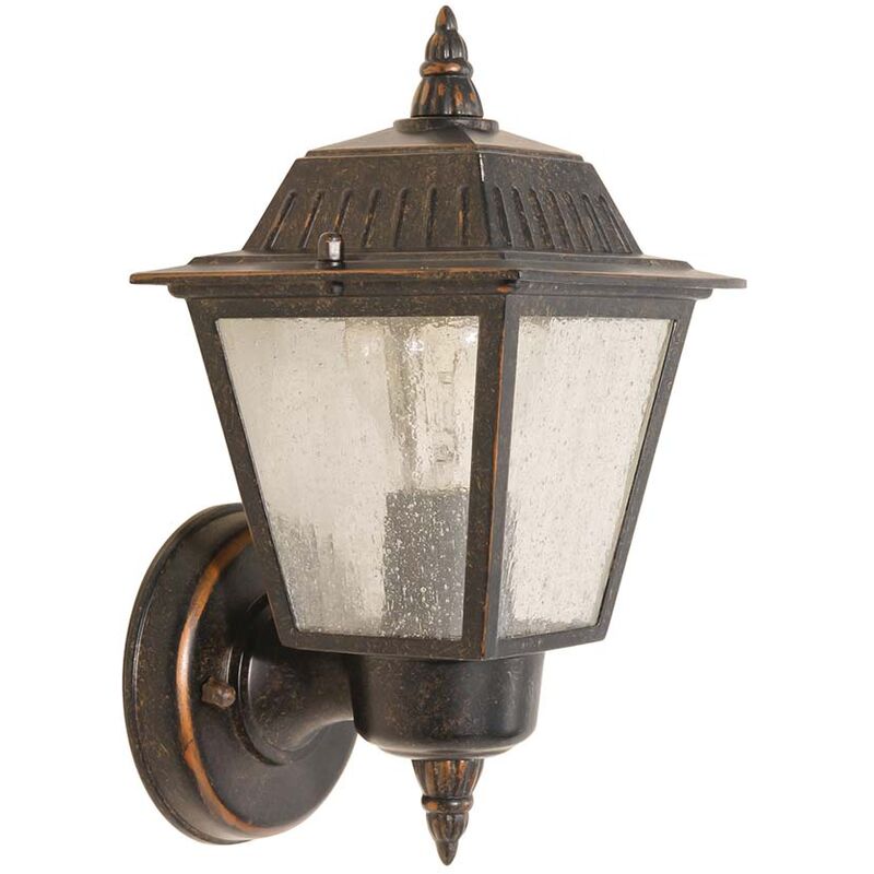 Image of Lampada da parete per esterni alu bronzo fuso h 26 cm 1 fiamma IP44 lampada da giardino cortile