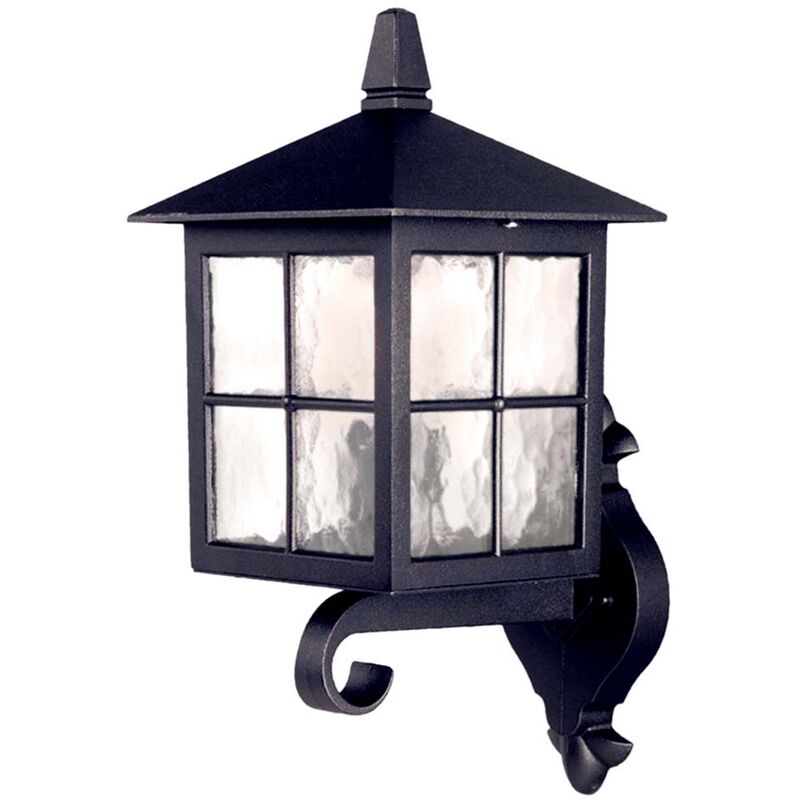 Image of Lampada da parete per esterni alu vetro pressofuso h 38,5 cm lampada da giardino lanterna IP44