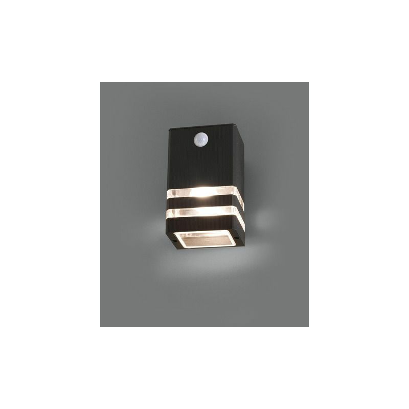 Image of Licht-erlebnisse - Lampada da parete per esterni con rilevatore di movimento dal design moderno Downlight color nero E27 resistente alle intemperie