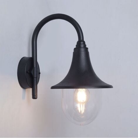 Lampada da Parete per Esterni Crook Nero Nero