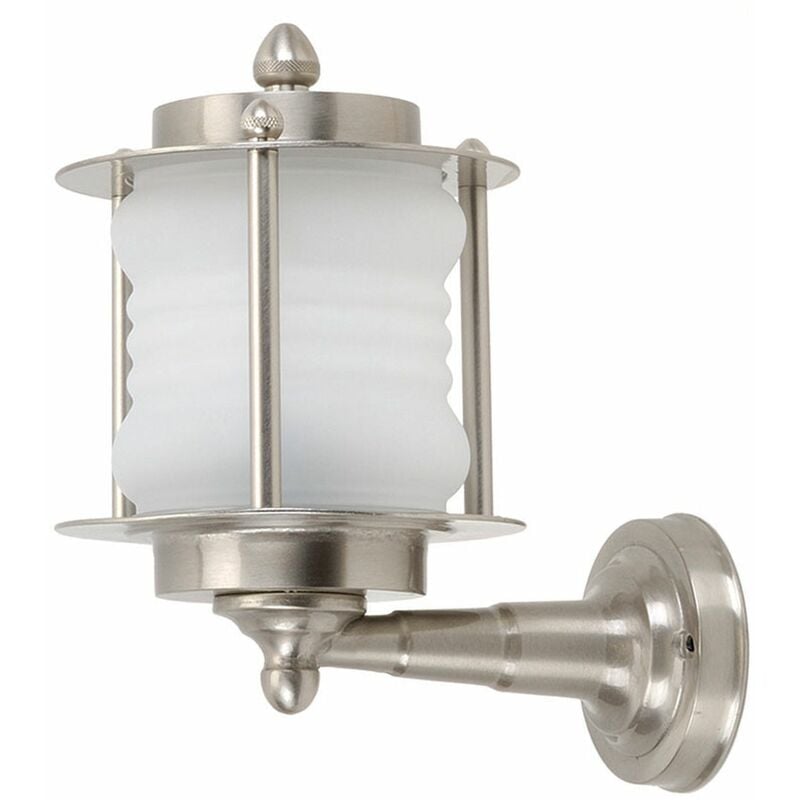 Image of Licht-erlebnisse - Lampada da parete con braccio per esterni in vetro color ottone Lanterna in stile marittimo IP64 ideale per Cortile Balcone viale