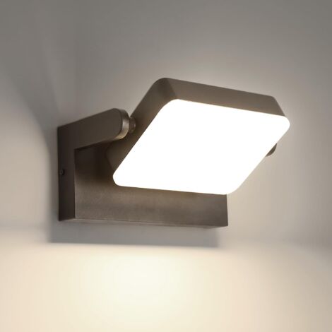 GOECO Lampada da parete per esterni, lampada da parete a LED per interni 20W 2250LM IP65 impermeabile, illuminazione da parete ruotabile a 360° (luce neutra 4500K, nera)