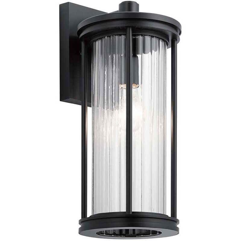 Image of Etc-shop - Lampada da parete per esterni lanterna lampada da parete nera alluminio acciaio vetro trasparente E27 balcone cortile