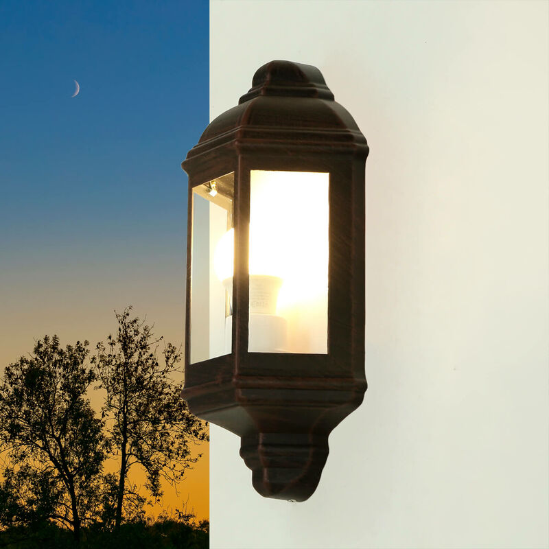 Image of Licht-erlebnisse - Lampada da parete per esterni livorno stile marittimo color nero-marrone Applique per giardino - Nero Marrone