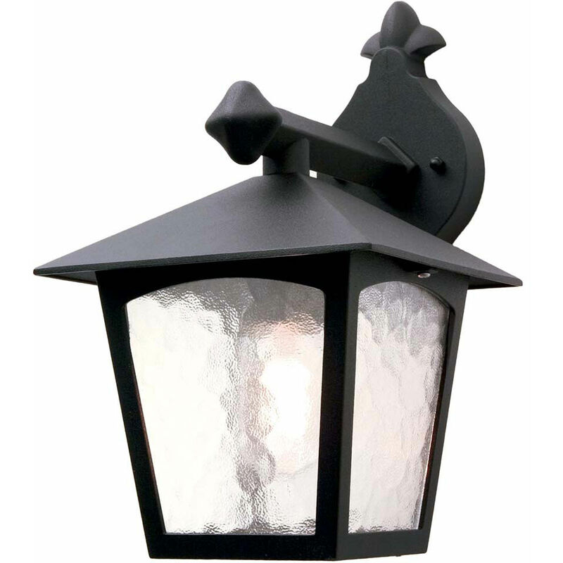 Image of Lampada da parete per esterno alu vetro pressofuso h 31 cm lampada da giardino nera IP44