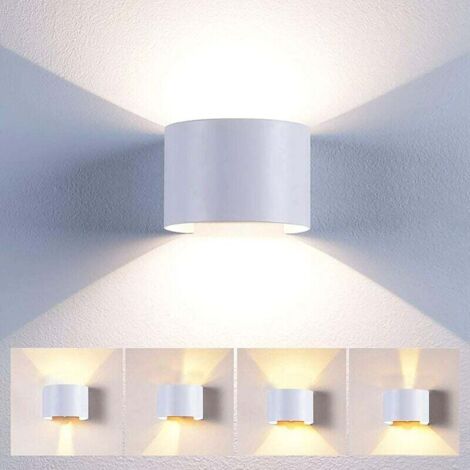 Lampada da parete per interni a LED bianca da 12 W, lampada da parete moderna dal design su e giù per soggiorno con scala da corridoio (bianco caldo)