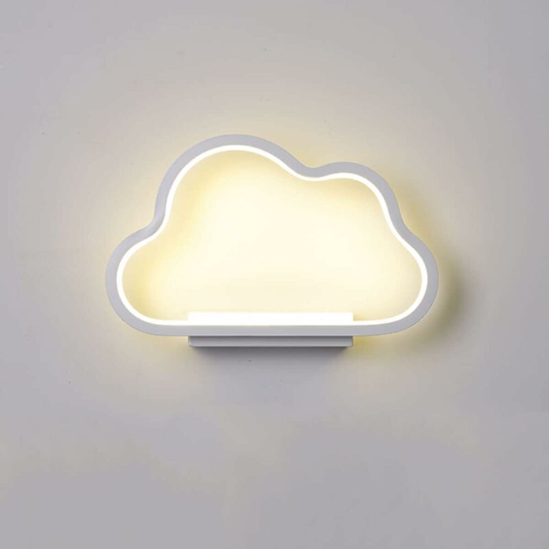 Image of Fortuneville - Lampada da parete per interni da 20 w, Lampada da parete a led Design minimalista a forma di nuvola, Bianco caldo-Bianco