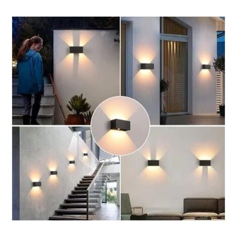 Lampada da parete per interni/esterni con sensore di movimento, lampada da parete moderna a LED da 24 W, lampada da parete impermeabile IP65, luce calda, lampada da parete con angolo del fascio regola