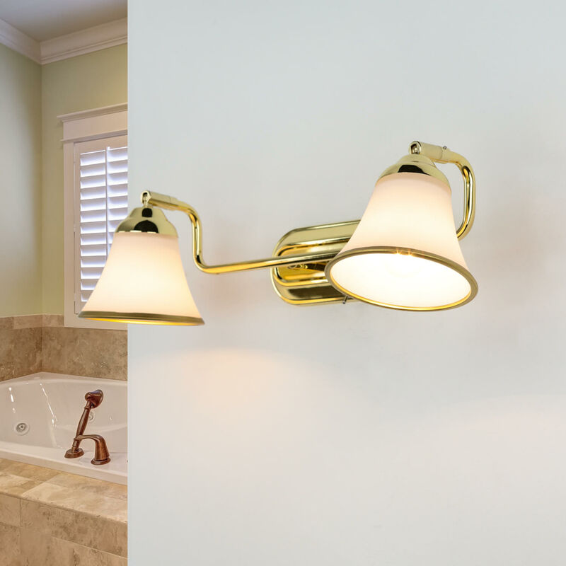 Image of Lampada da parete per interni grando di color oro orientabile per il bagno Applique a muro - Oro, Bianco