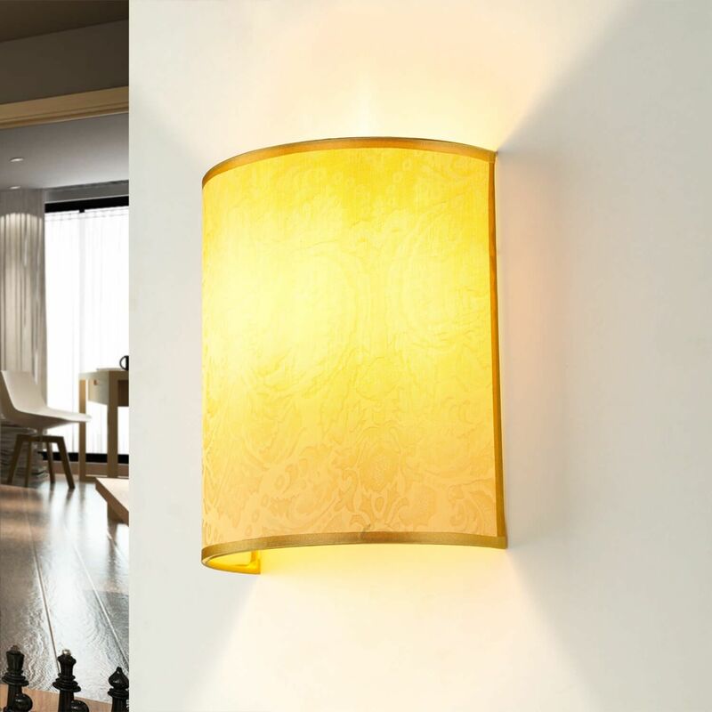 Image of Licht-erlebnisse - Lampada da parete per interni in tessuto design Loft in stoffa Applique per soggiorno - Taupe
