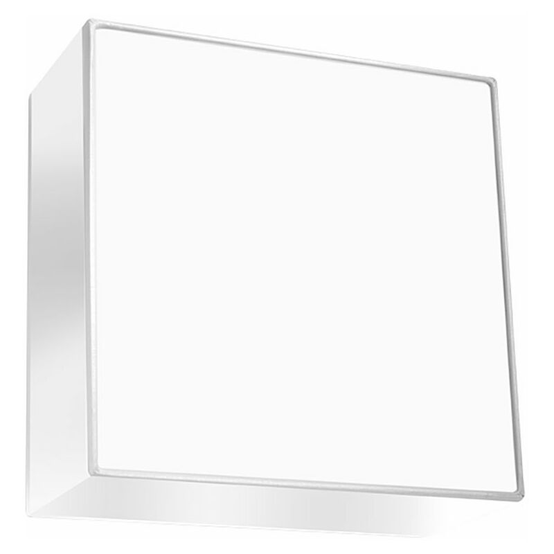 Image of Etc-shop - Lampada da parete per interni moderna bianca illuminazione a parete faretto da parete lampada in pvc scala in acciaio, quadrata, 1x E27,