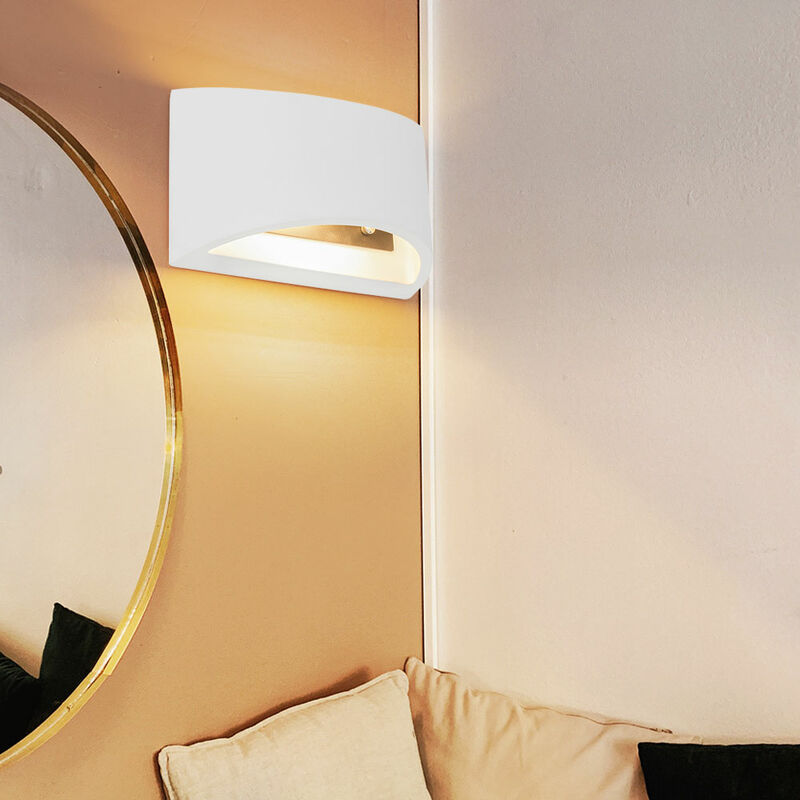 Image of Etc-shop - Lampada da parete per interni moderna Up and Down applique da soggiorno Lampada da parete in gesso su cui dipingere, bianco, 1x G9, LxA