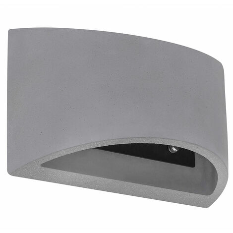 Lampada da parete per interni moderno corridoio su e giù lampada da parete in cemento lampada da parete per interni, effetto luce paralume in cemento arrotondato, 1x G9, WxH 20x12