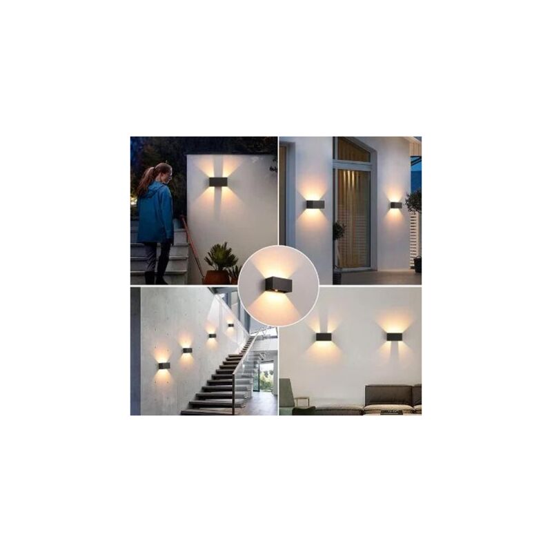 Image of Lampada da parete per interni/esterni con sensore di movimento, lampada da parete moderna a LED da 24 W, lampada da parete impermeabile IP65, luce