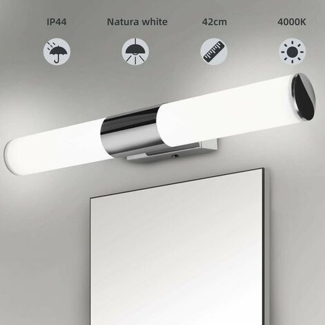 Lampada da parete per specchio da bagno Plafoniera da bagno Lampada da trucco cromata Installazione a foratura libera Lampada da bagno a specchio a LED per bagno