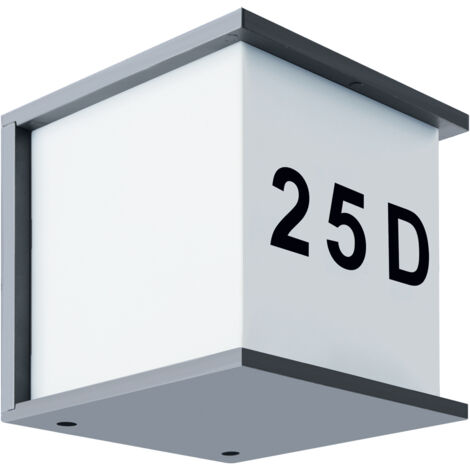 Lampada da parete, plafoniera con numero civico MAXIM E27 IP54 grigio