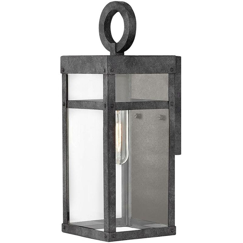 Image of Lampada da parete Quintatesse Porter E27 40W IP44 Alluminio, Altzink Glass Clear l: 16,3 cm h: 33,6 cm b: 14 cm Dimmabile