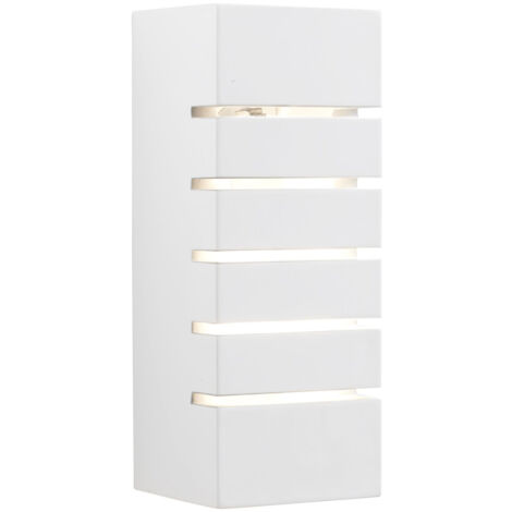 Lampada da parete rettangolo bianco in gesso bianco dimmerabile