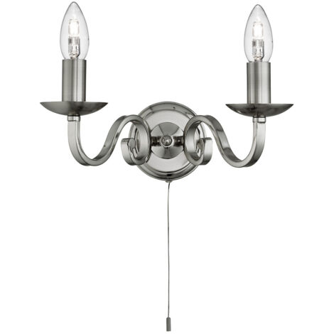 Lampada da parete Richmond 2Lt - Metallo argento satinato