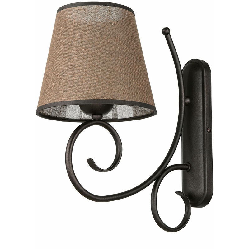 Image of Licht-erlebnisse - Romantica Lampada da parete con braccio in stile casa di campagna design rustico color marrone ideale in camera da letto corridoio