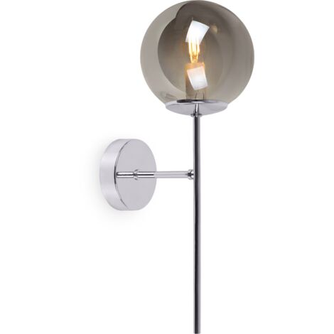 LAMPADA DA PARETE SIENA CROMO 1 LAMPADA GRAFITE PIATTA E14