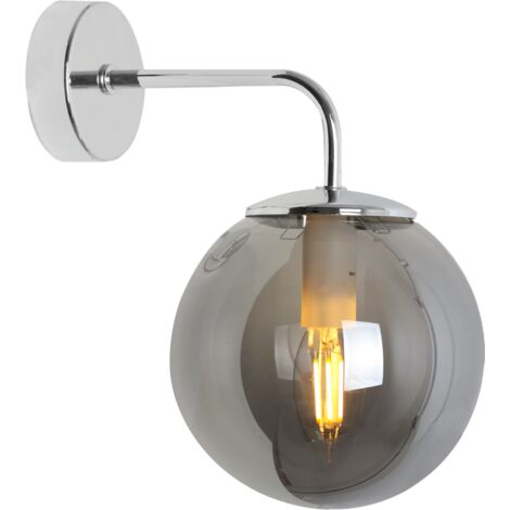 LAMPADA DA PARETE SIENA CROMO 1 LAMPADA GRAFITE PIATTA E14