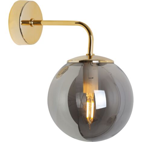 LAMPADA DA PARETE SIENA GOLD 1 LAMPADA GRAFITE PIATTA E14