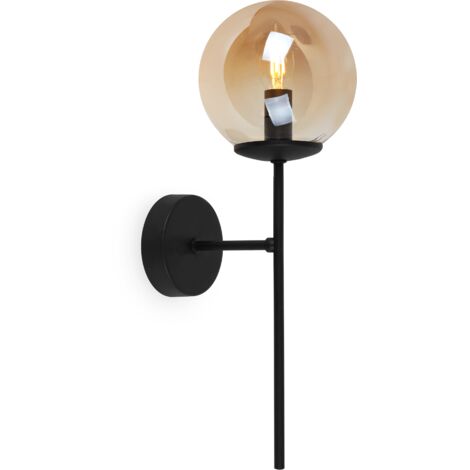 LAMPADA DA PARETE SIENA NERA 1 LAMPADA PIANA MIELE E14