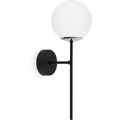 LAMPADA DA PARETE SIENA NERO CROMO 1 LAMPADA BIANCA PIATTA E14