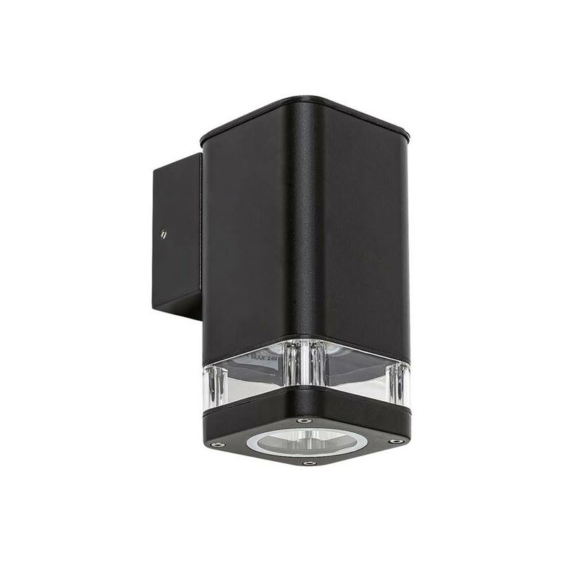 Image of Lampada da parete Sintra Black Transparent GU10 1x Max 25W IP44 l: 11.5 cm b: 8 cm h: 15.5 cm dimmerabile