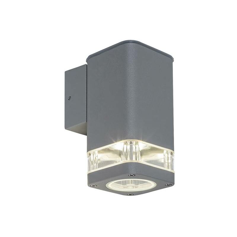 Image of Lampada da parete Sintra Grey Transparent GU10 1x max 25W IP44 l: 11.5 cm b: 8cm h: 15.5 cm dimmerabile