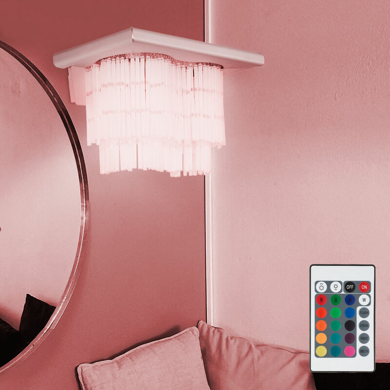 Image of Etc-shop - Lampada da parete a led dimmerabile con telecomando lampada da ingresso lampada da parete lampada da soggiorno a sospensione aste in vetro