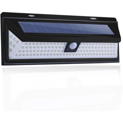 Lampada da parete solare esterna con sensore di movimento PIR, 118 LED, 1000 lm, impermeabile IP65, ideale per giardino, terrazza e vialetto