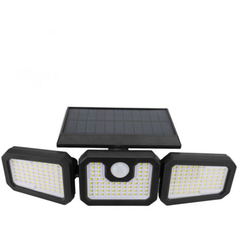 Lampada da parete solare per esterni con sensore di movimento, telecomando, pieghevole, impermeabile IP65, 210 LED, luce di sicurezza, 3 modalità di illuminazione per cortile, garage, 1 pezzo