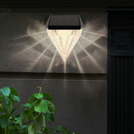2 Pezzi Applique Solari Da Parete Per Esterno - Luci Up&Down LED 3000K Caldo, Impermeabili IP65, Pannello Regolabile 45-90°, Batteria 1500mAh - Per Giardino, Recinzione, Patio