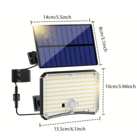 Lampada da parete solare ricaricabile, ideale per giardini, garage, patii e vialetti - Stile 10