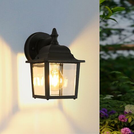 GOECO Lampada da parete vintage per esterni LED E27 Base per ingresso Cortile Giardino Terrazza Balcone Garage Nero (Lampadina non inclusa)