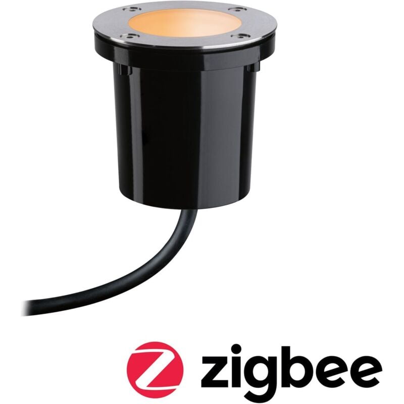 Image of Lampada da pavimentazione a led Plug & Shine Smart Home Home Zigbee Stradabile IP65 White Terabile Bianco Bianco da 4.6W, acciaio inossidabile