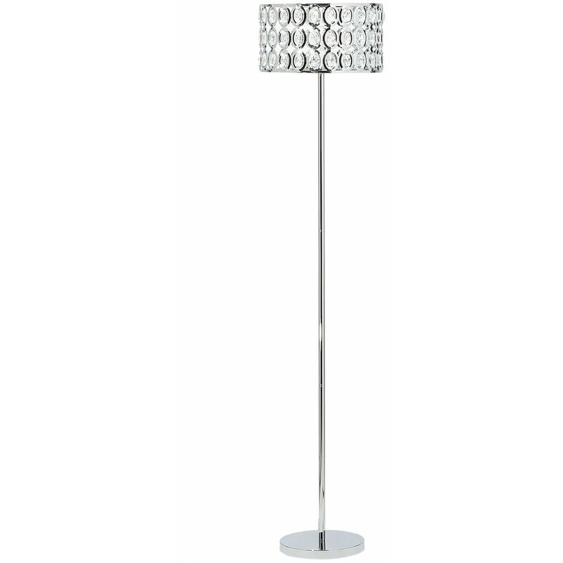 Image of Lampada da pavimento in color argento e cristallo Tenna - Argento