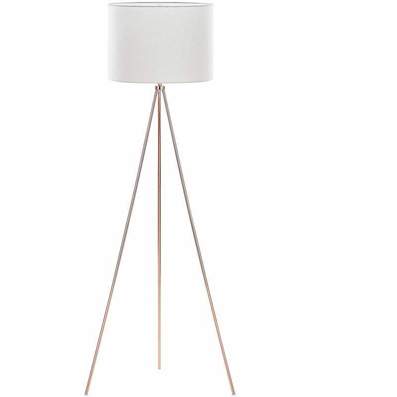 Image of Lampada da pavimento moderna color rame e bianco Vistula - Bianco