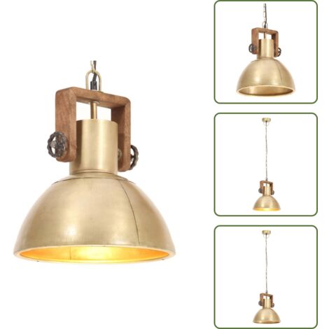 Lampada da sala da pranzo - vidaXL Lampada a Sospensione Industriale 25 W Ottone Rotonda 30 cm E27 - Lampada da ufficio
