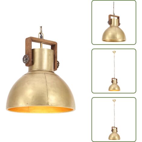 Lampada da sala da pranzo - vidaXL Lampada a Sospensione Industriale 25 W Ottone Rotonda 40 cm E27 - Lampada da ufficio